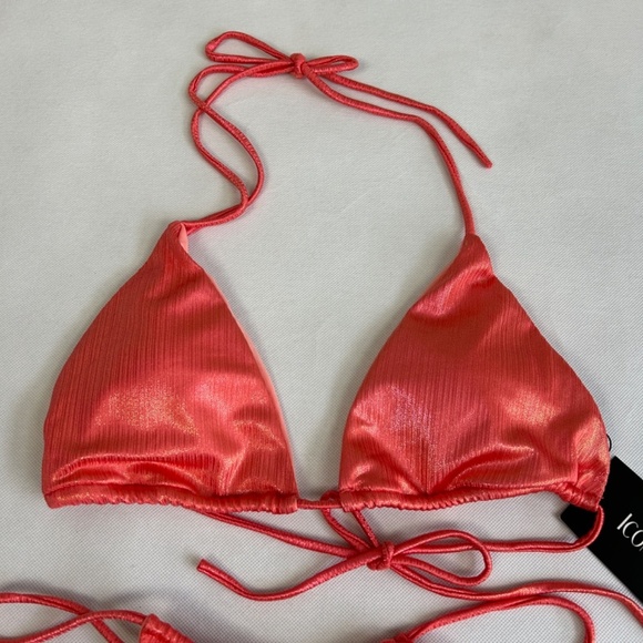 Icon Swim size XL cool off bikini two piece hot pink tie closure adjustable NEW - Picture 4 of 12
